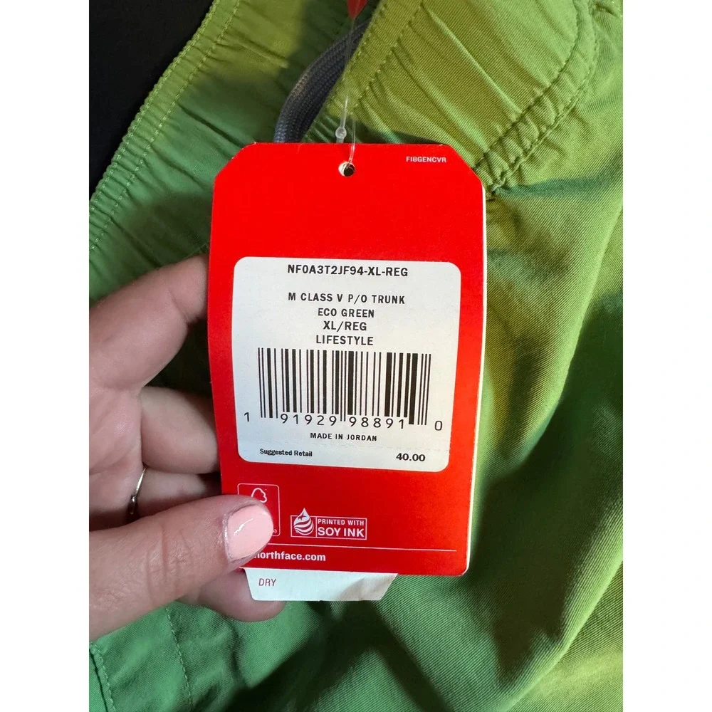 The‎ North Face Mens Class V Pull-On Trunk Eco Green Shorts NF0A3T2JF94 XL NEW